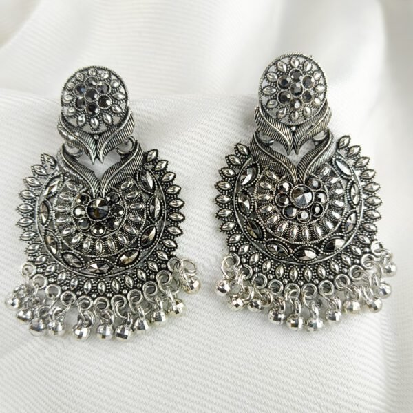 Oxidized Silver Jhumka Earrings For Women & Girls