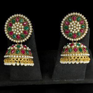 Traditional Kundan Pearl Jhumka Earrings