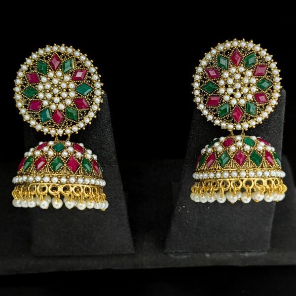 Traditional Kundan Pearl Jhumka Earrings