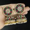 Traditional Kundan Pearl Jhumka Earrings - Image 2