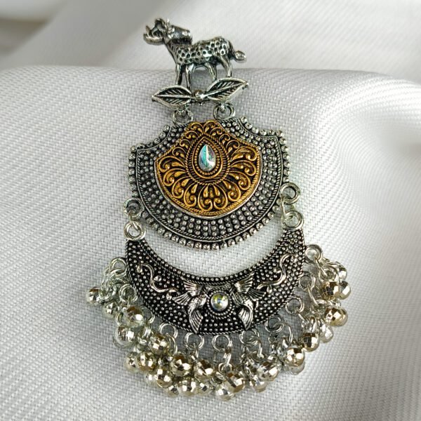 Antique Dual-tone Oxidized Earrings - Image 2