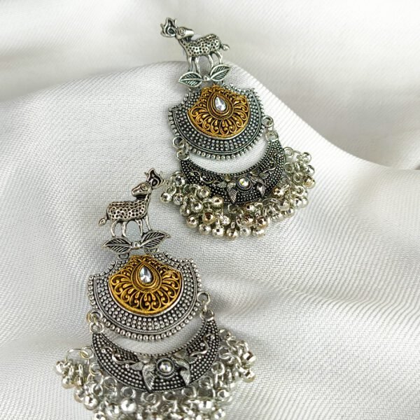 Antique Dual-tone Oxidized Earrings - Image 3