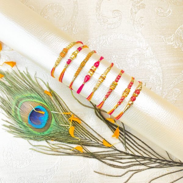 Designer Rakhi Set of 8 For Brothers Assorted Rakhi Set (Rakhi Set of 8) - Image 2