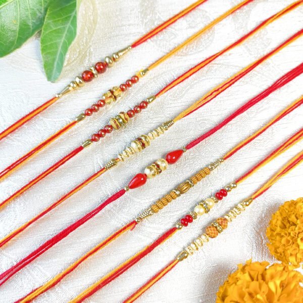 Designer Rakhi Set of 8 For Brothers Assorted Rakhi Set (Rakhi Set of 8) - Image 3