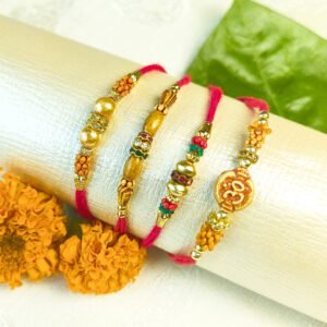 Designer 4 Rakhi Set For Raksha Bandhan | Plastic (PVC) Rakhi Set (Rakhi Set of 4)