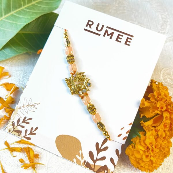 Designer Rakhi Set of 2 For Brother (Rakhi Set of 2, Chawal-Roli Packet, 1 Dark Fantasy Choco Fills) - Image 3